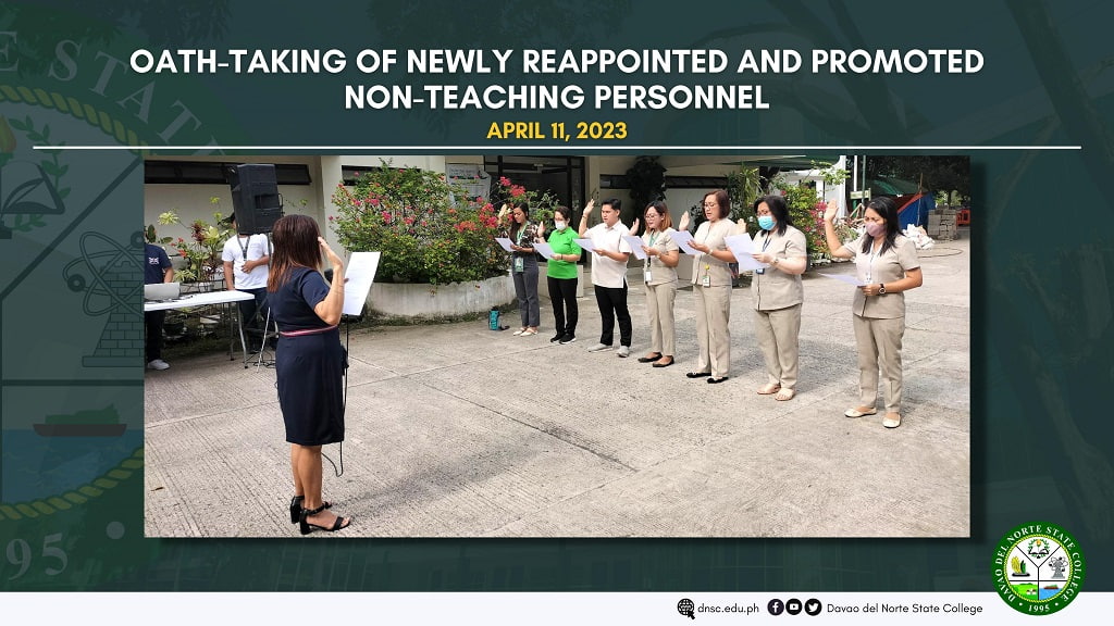 Oath taking of Newly Reappointed and Promoted Non Teaching Personnel