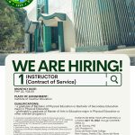 HIRING - INSTRUCTORS ( CONTRACT OF SERVICE)