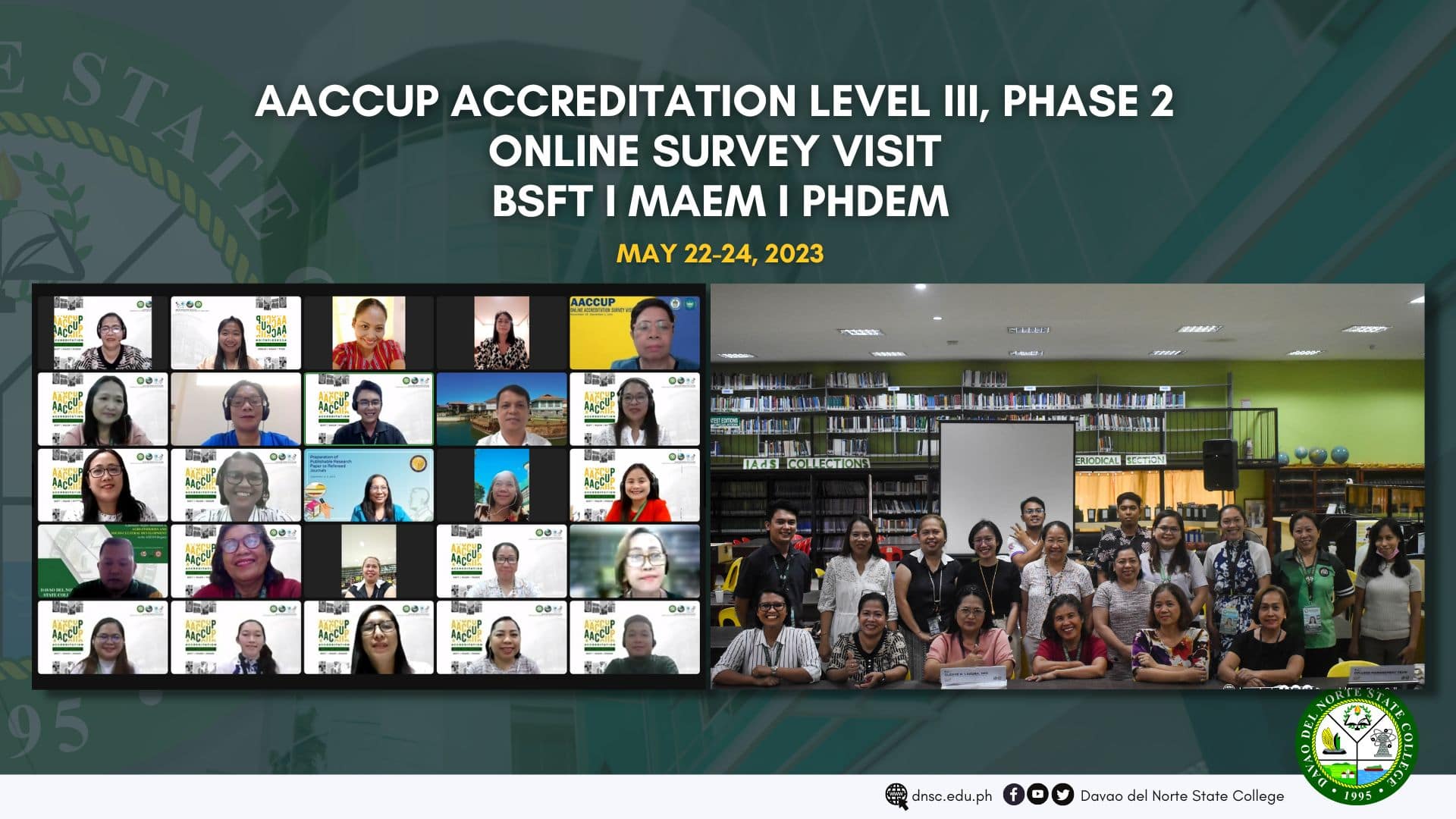 AACCUP Accreditation Level III Phase 2 Online Survey Visit BSFT I MAEM I PHDEM