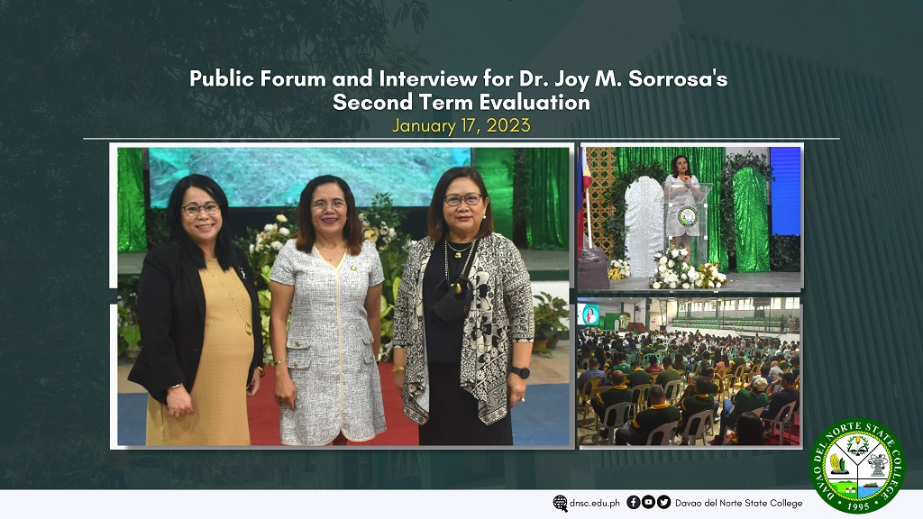 Public Forum and Interview for Dr. Joy M. Sorrosas Second Term Evaluation