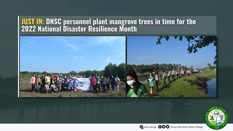 DNSC personnel plant mangrove trees in time for the 2022 National Disaster Resilience Month