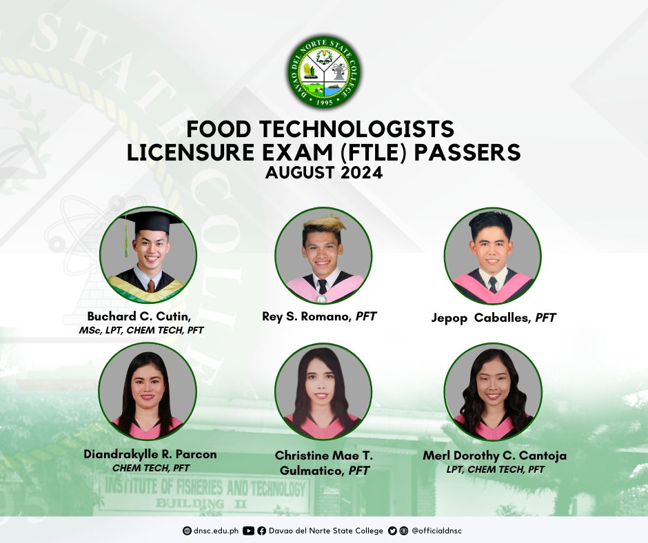 Bachelor of Science in Food Technology Alumni, Licensure for Food Technologists passer.
Photo Edited by: Randy C. Magayon, DNSC-PIO