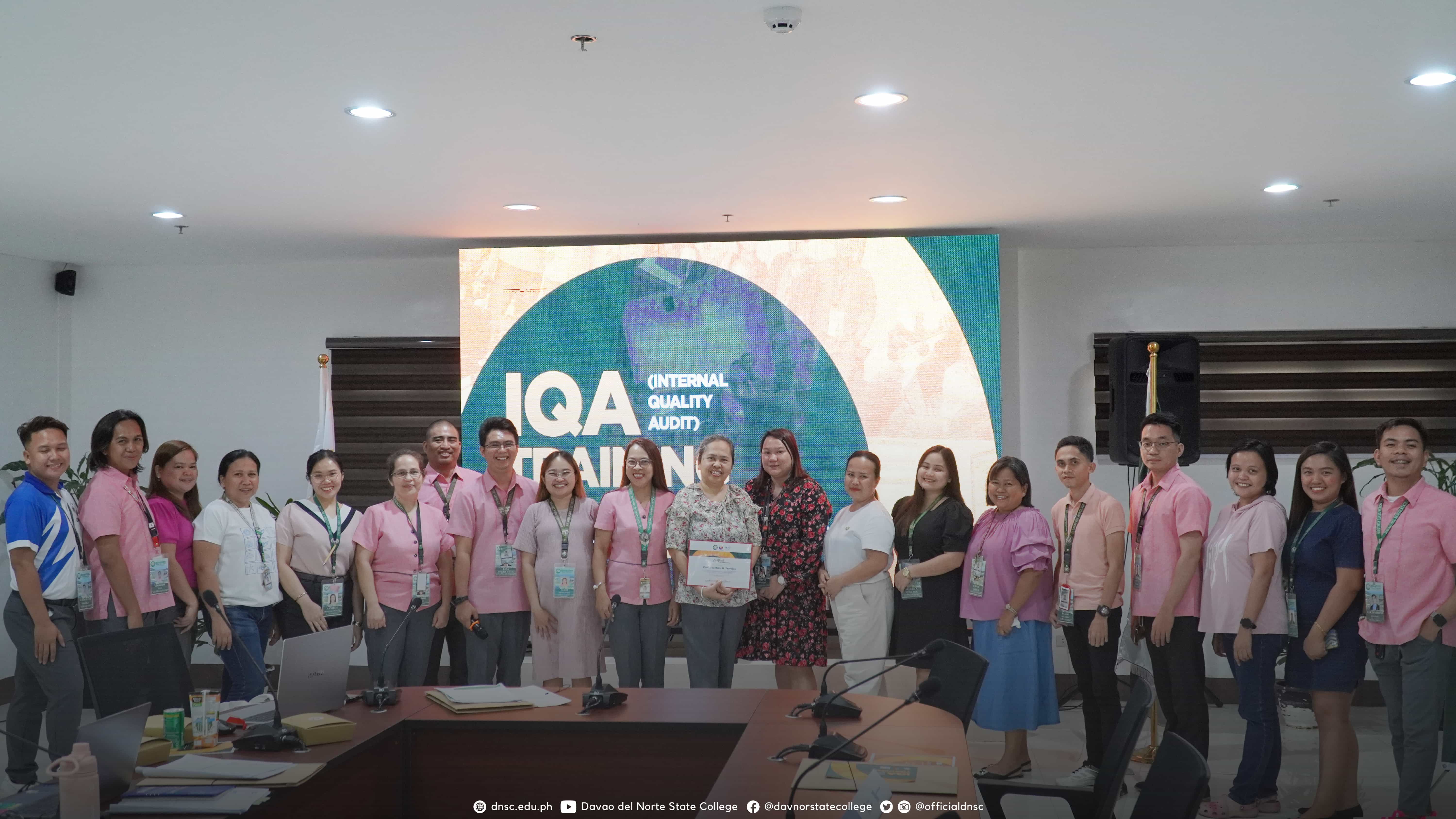 IQA training participants gather for a group photo. Photo by Randy Magayon, DNSC PIO.