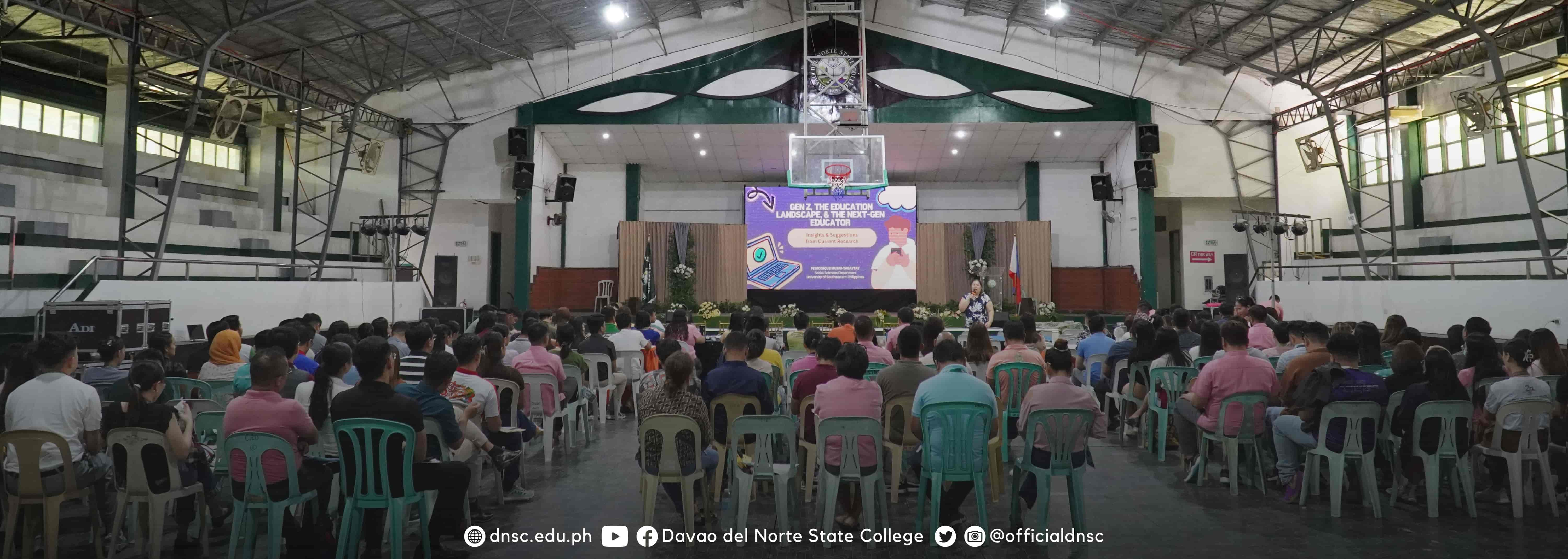 Ms. Fe Monique Musni-Tagaytay addresses the participants on the second day of the 5-day Faculty Capability Building Series. Photo by Randy Magayan, DNSC PIO.