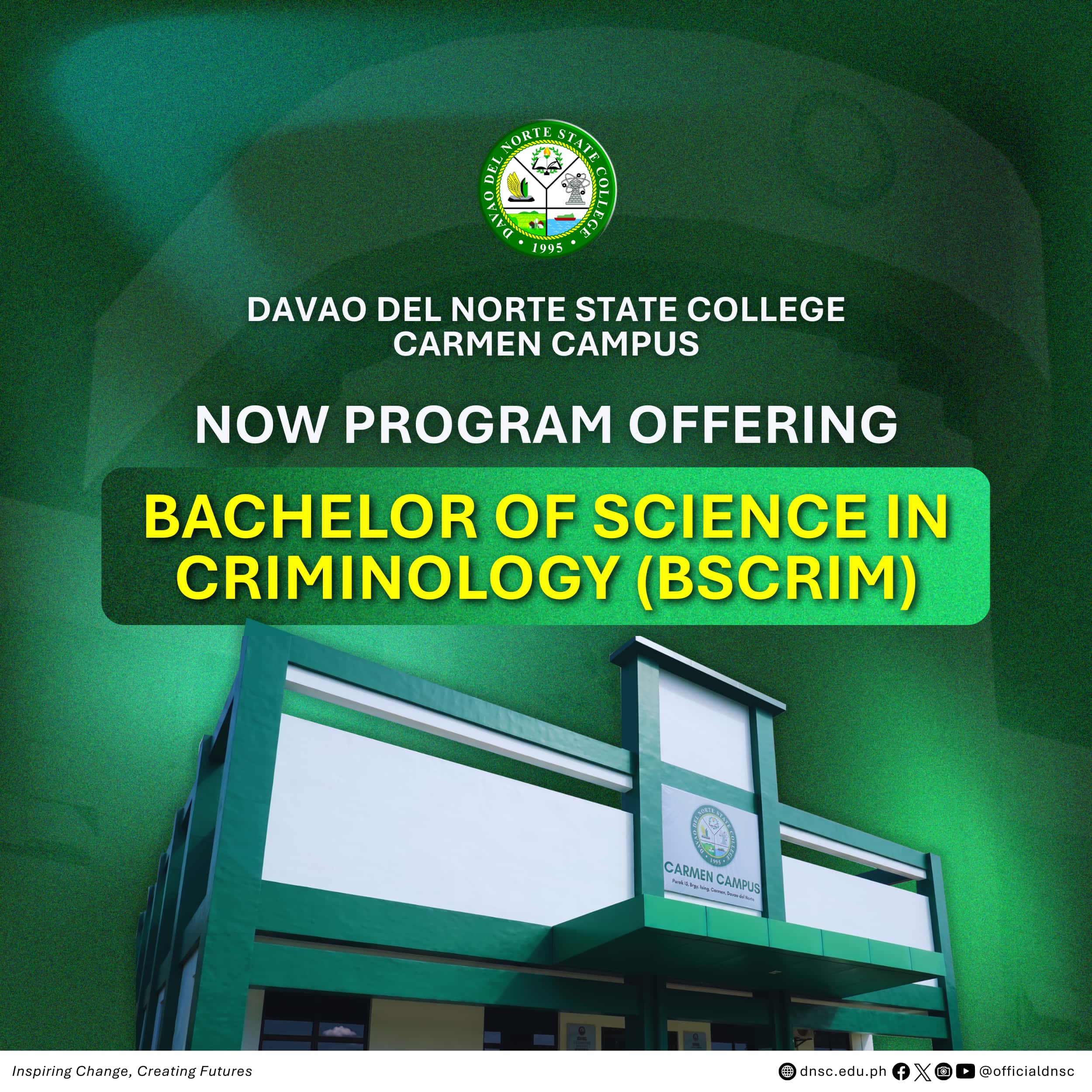 Dnsc Picture DNSC cleared by CHED XI to offer BS Criminology program following RRPA ...
